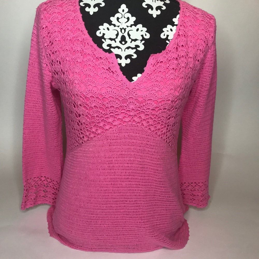 Lilly Pulitzer crochet w/camisole top Shell size L